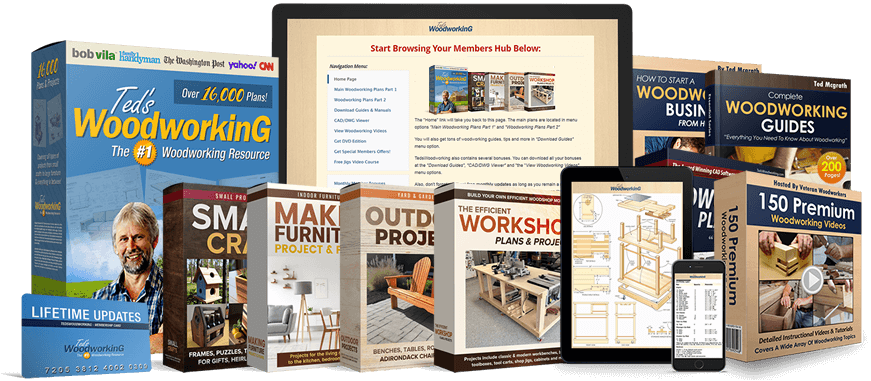 Get 16,000+ woodworking plans, bonuses, and expert guidance.